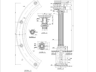 罗马柱以及欧式廊柱造型模块CAD工程图纸免费下载
