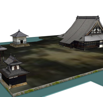 日式古建筑草图大师模型下载、日式古建筑su模型下载