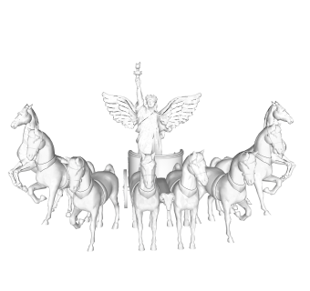 欧式天使马车雕塑su模型,摆件草图大师模型下载