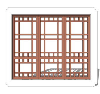 中式窗草图大师模型,中式窗SU模型下载