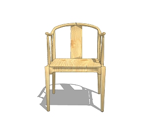中式精品单椅草图大师模型，单椅sketchup模型下载