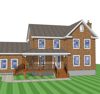 现代独栋别墅草图大师模型下载，独栋别墅sketchup模型