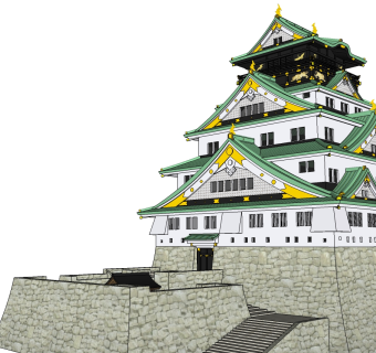 日式城堡草图大师模型下载、日式城堡su模型下载