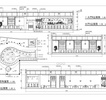 优雅型咖啡厅设计CAD图纸