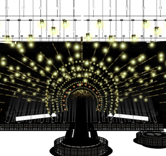 现代艺术舞台草图大师模型，舞台sketchup模型下载