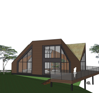 现代独栋别墅su模型下载，别墅草图大师模型分享