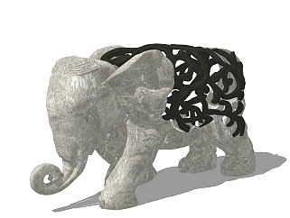 大象雕塑摆件草图大师模型,现代装饰品su模型下载