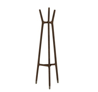 现代实木衣帽架草图大师模型,服装店衣架su模型下载