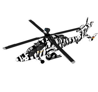 德法Tiger虎式武装直升机草图大师模型，直升机SU模型下载