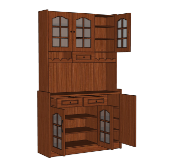 现代餐边柜sketchup模型下载