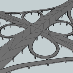 现代立交桥草图大师模型，立交桥sketchup模型下载