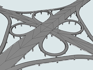 现代立交桥草图大师模型，立交桥sketchup模型下载