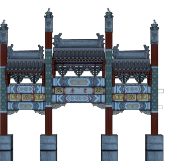 中式牌坊草图大师模型下载、中式牌坊su模型下载