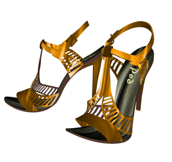 现代金色高跟鞋草图大师模型,服装店衣架su模型下载