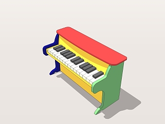 现代儿童钢琴草图大师模型，玩具su模型下载