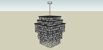 欧式水晶灯客厅吊灯草图大师模型，水晶灯客厅吊灯ketchup模型下载