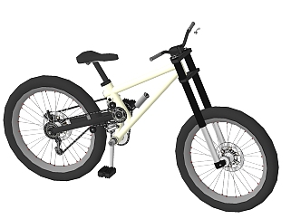 <em>山地</em>自行车SU模型，自行车草图大师模型下载