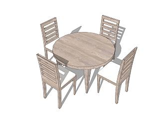 北欧桌椅组合sketchup模型，桌椅组合草图大师模型下载
