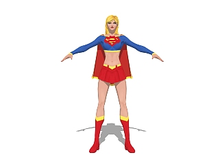 现代女超人草图大师模型，女超人su模型下载