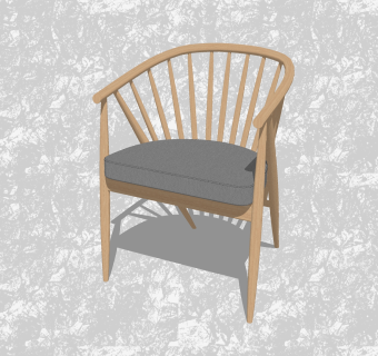 现代创意小座椅su模型，背靠椅草图大师模型下载