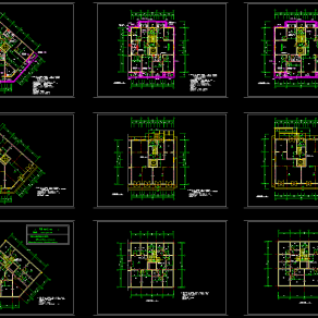 高层住宅平面图，住宅CAD建筑图纸下载