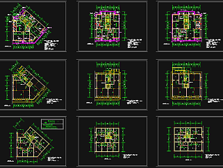 高層住宅平面圖，住宅CAD建筑圖紙下載