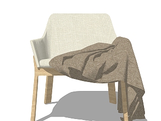 创意轻奢单人沙发椅草图大师模型，<em>沙发SU模型</em>下载