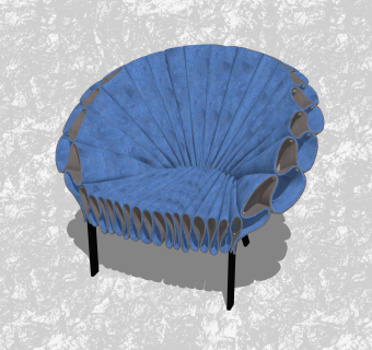 现代创意小座椅su模型，椅子草图大师模型下载