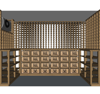 欧式酒柜酒架草图大师模型，酒柜su模型下载