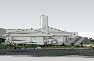 现代南京大剧场su模型，剧场sketchup模型免费下载