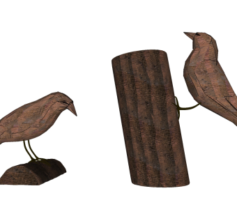 现代景观小品啄木鸟草图大师模型，景观小品sketchup模型skp文件分享