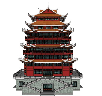 寺庙草图大师模型下载、寺庙su模型下载