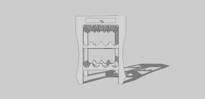 现代简约酒柜草图大师，酒柜模型sketchup下载