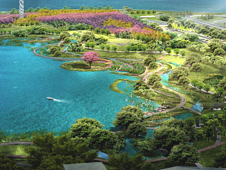 文化韵味内湖公园景观规划设计案例