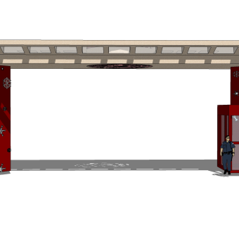 现代岗亭SU模型，岗亭SKB文件下载