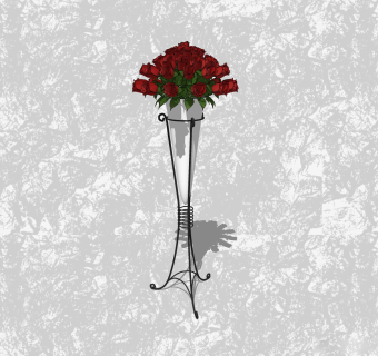 月季插花su模型，花瓶花艺草图大师模型下载