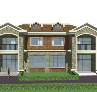 欧式别墅外观草图大师模型，别墅外观sketchup模型免费下载