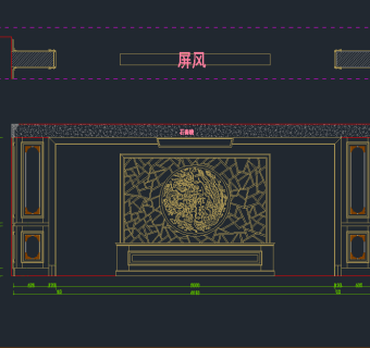 中式豪宅护墙板CAD图库，护墙板CAD建筑图纸下载