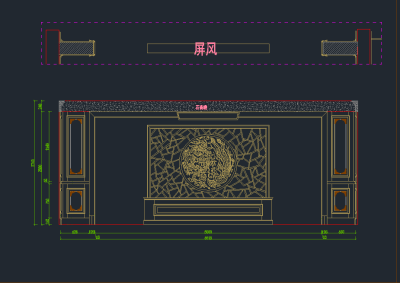 中式豪宅护墙板CAD图库，护墙板CAD建筑图纸下载