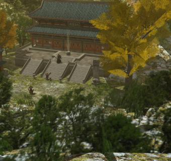 中式寺院草图大师模型，寺院su模型下载