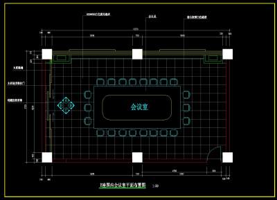 会议室整套施工图，CAD建筑图纸免费下载