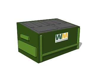 现代垃圾箱su模型免费下载，垃圾箱草图大师模型