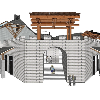 合院草图大师模型下载，古建民俗su模型分享