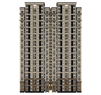 新古典公寓草图大师模型，公寓su模型下载