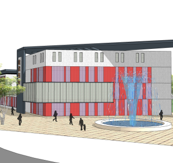 现代售楼处建筑方案草图大师模型，售楼部建筑sketchup模型免费下载