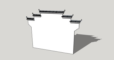 徽派马头墙skp文件下载，马头墙草图大师模型下载