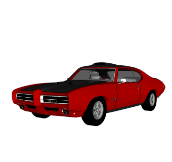 美式跑车免费su模型，跑车skp模型，跑车草图大师素材下载