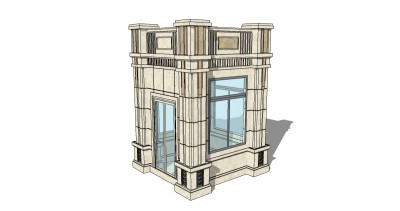 欧式岗亭skb模型分享，亭子sketchup模型下载
