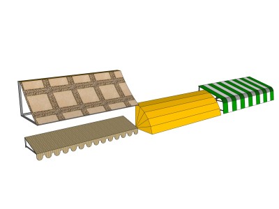 户外门头遮阳棚遮雨棚sketchup模型下载