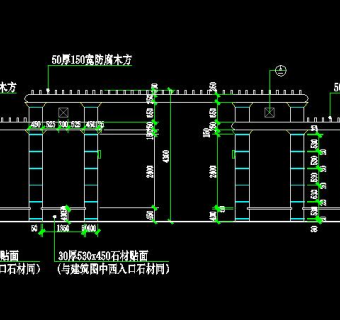 古典景观廊CAD施工图，古典景观廊CAD图纸下载